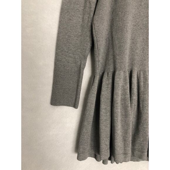 Free People Women's Large Crew Neck Drop Waist Dress Gray NEW - Picture 3 of 7